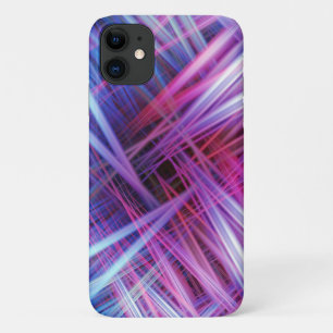 Purple and blue light beams pattern iPhone 11 case