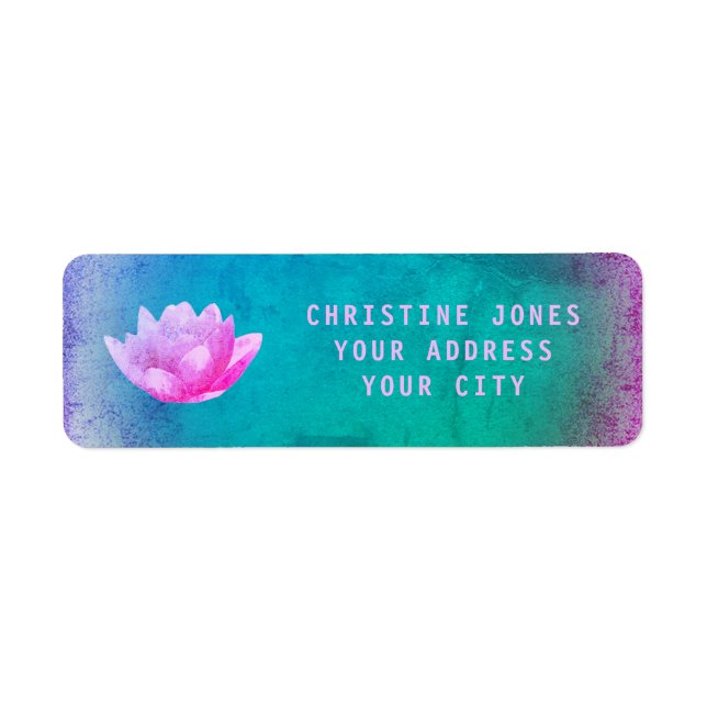 purple and blue lotus flower label (Front)