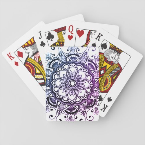 Purple and Blue Mandala Deck of Cards