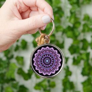 Purple And Blue Mandala Keychain