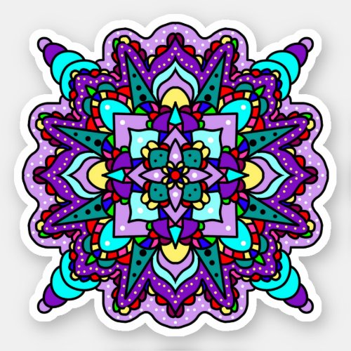 Purple and Blue Mandala Mystical Sticker
