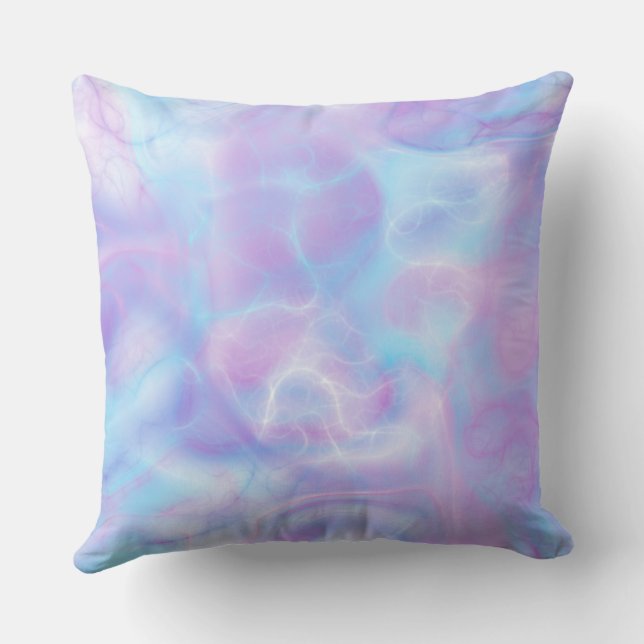 purple and blue Marble abstract Throw Pillow (Back)