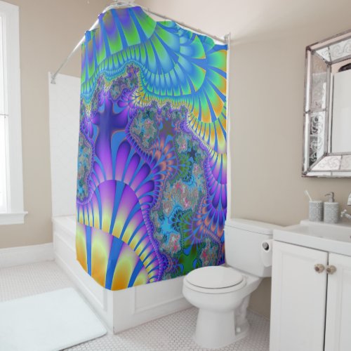 Purple and Blue Melt Shower Curtain