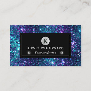 Purple and Blue Mermaid Sequins Pattern Business Card