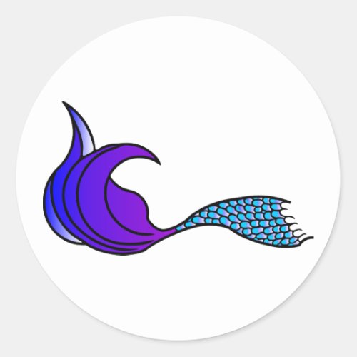 Purple and Blue Mermaid Tail Sticker