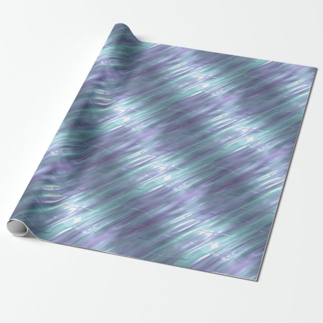 Purple and Blue Metallic Effect 2 Wrapping Paper (Unrolled)
