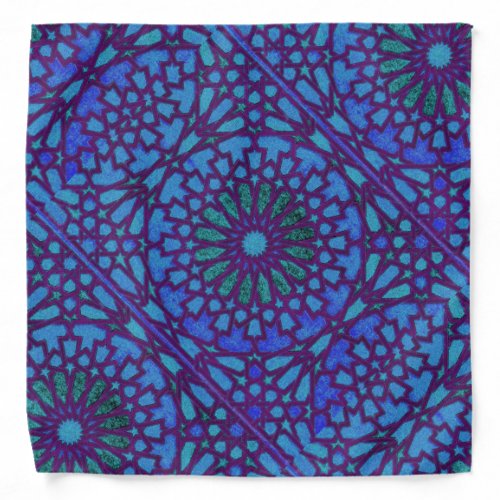 Purple and blue Moroccan knot work Bandana