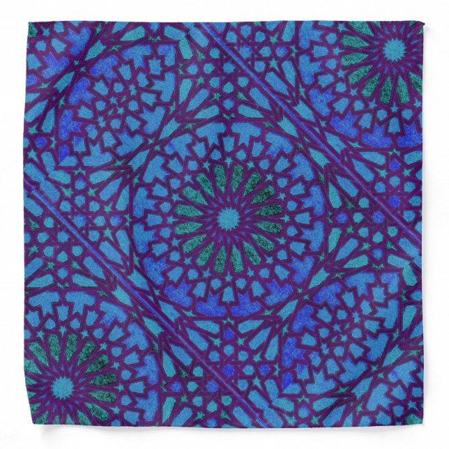 Purple and blue Moroccan knot work Bandana (Front)