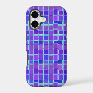 Purple and Blue Mosaic Squares Pattern iPhone 17 Case