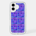 Purple and Blue Mosaic Squares Pattern iPhone 16 Case