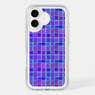 Purple and Blue Mosaic Squares Pattern iPhone 16 Case