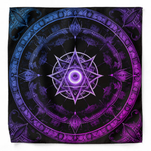 Purple and Blue Mystic Symbol Design Bandana