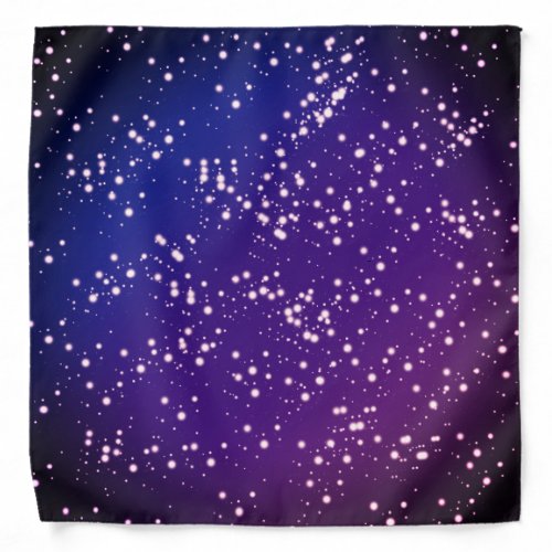 Purple and Blue Night Sky with Stars Design Bandana