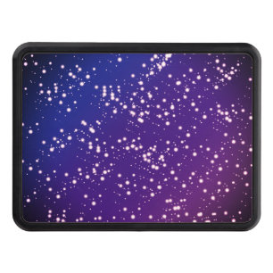 Purple and Blue Night Sky with Stars Design Hitch Cover