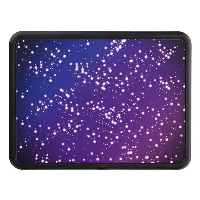 Purple and Blue Night Sky with Stars Design Hitch Cover (Front)