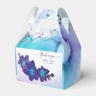 Purple and Blue Orchid Wedding  Favor Box