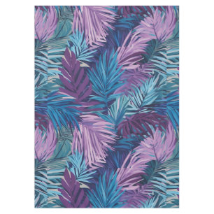 Purple And Blue Palm Leaf Tropical Pattern Tablecloth