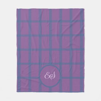 Purple and Blue Plaid Fleece Blanket