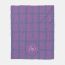 Purple and Blue Plaid Fleece Blanket