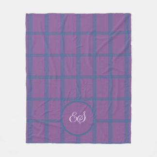 Purple and Blue Plaid Fleece Blanket