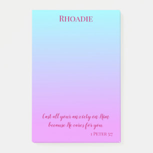 Purple and Blue Pretty Inspirational Peace Post-it Notes