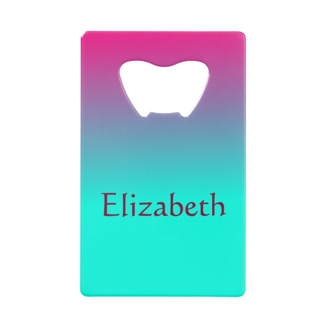 Purple and Blue Radiant Beauty Credit Card Bottle Opener (Front)