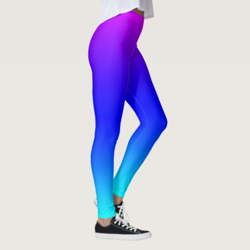 Purple and Blue Rainbow Gradient Leggings