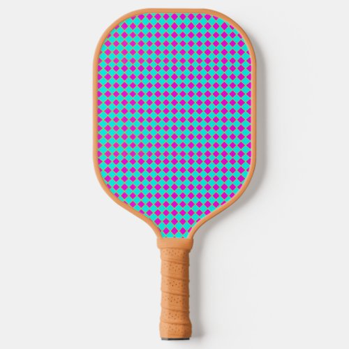 Purple and blue rhombus pattern pickleball paddle