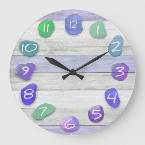 Purple and Blue Sea Glass Acrylic Wall Clock