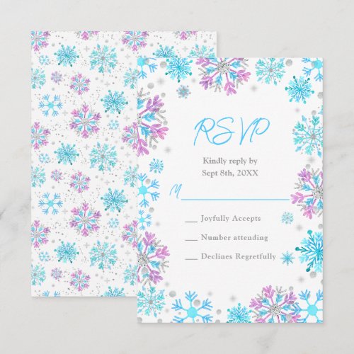 Purple and Blue Snowflakes Wedding
