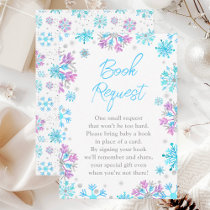 Purple and Blue Snowflakes Winter Book Request Enclosure Card