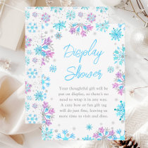 Purple and Blue Snowflakes Winter Display Shower Enclosure Card