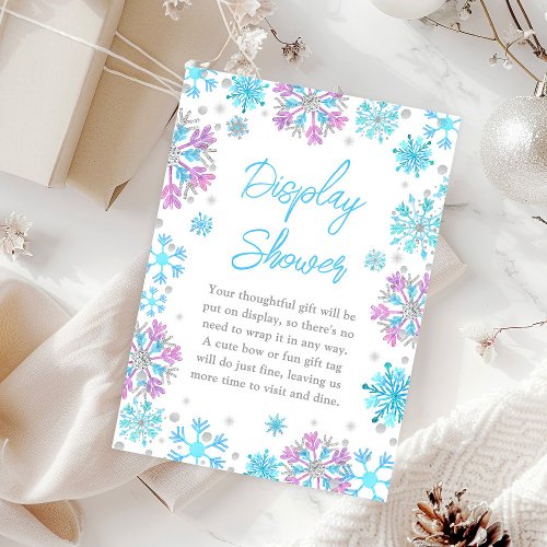 Purple and Blue Snowflakes Winter Display Shower Enclosure Card