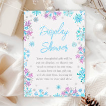 Purple and Blue Snowflakes Winter Display Shower Enclosure Card