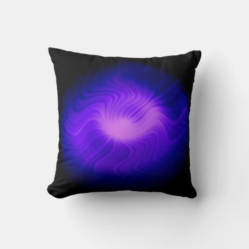 Purple and blue space throw pillow