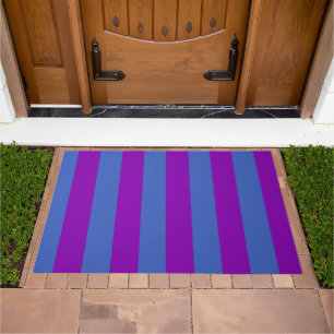 Purple and Blue Stripes Doormat
