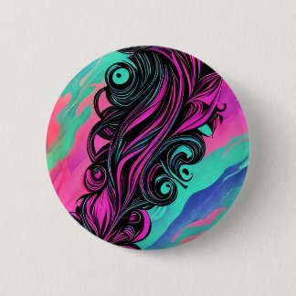 Purple and Blue Swirl Art Button