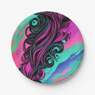 Purple and Blue Swirl Art Plate