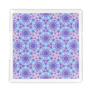 Purple and Blue Tie Dye Pattern Acrylic Tray