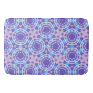 Purple and Blue Tie Dye Pattern Bath Mat