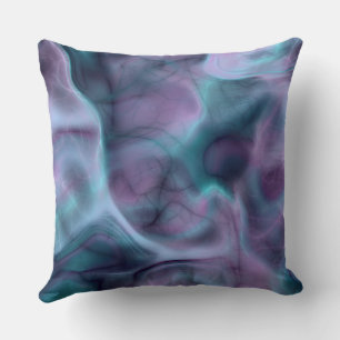 purple and blue turquoise Marble abstract Throw Pillow