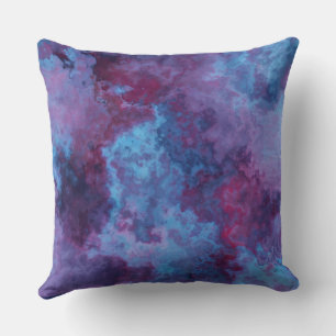 purple and blue turquoise Marble abstract Throw Pillow