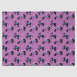 Purple and Blue Unicorns on Lavender Decoupage Tissue Paper
