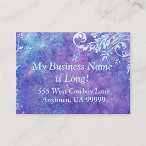 Customizable Purple and Blue watercolor business card