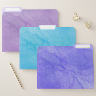 Purple and Blue Watercolor file folders