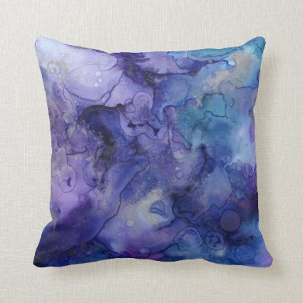 Purple and Blue Watercolor Pillow