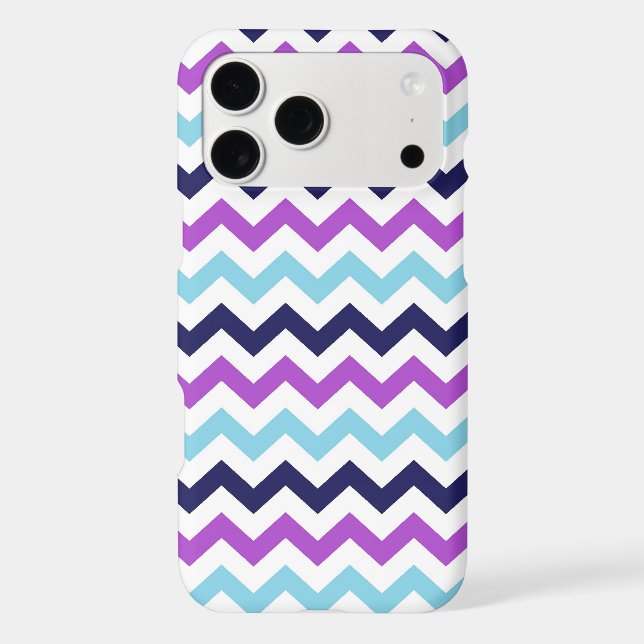 Purple and Blue Zig Zag Chevrons Pattern Iphone Case (Back)