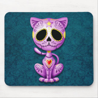 Purple and Blue Zombie Sugar Kitten Mouse Pad