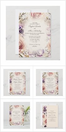 PURPLE AND BLUSH PINK VINTAGE FLOWERS WEDDING