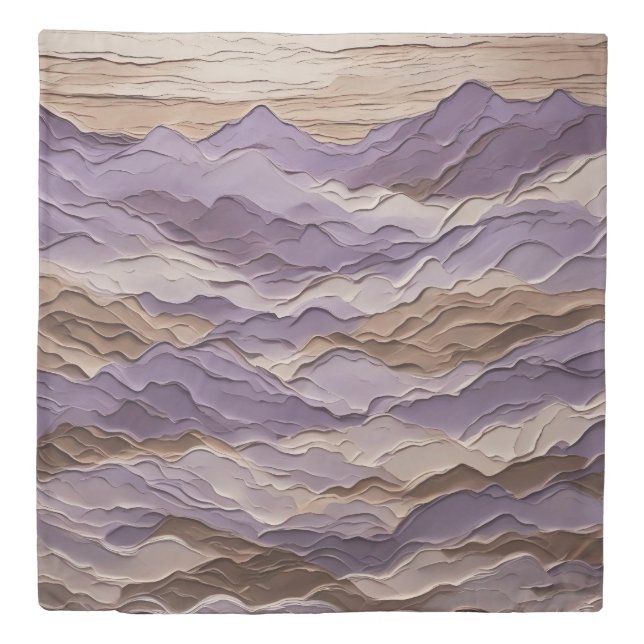 Purple and Brown Mystic Mountain Duvet Cover (Front)